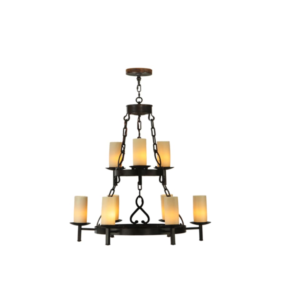 Meyda Tiffany Newcastle 9 Light 33" Wide Pillar Candle Style Chandelier