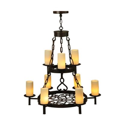 Meyda Tiffany Newcastle 9 Light 33" Wide Pillar Candle Style Chandelier