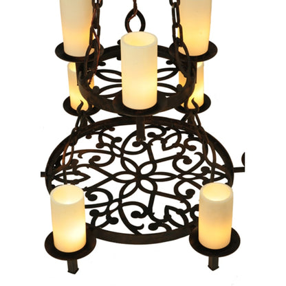 Meyda Tiffany Newcastle 9 Light 33" Wide Pillar Candle Style Chandelier
