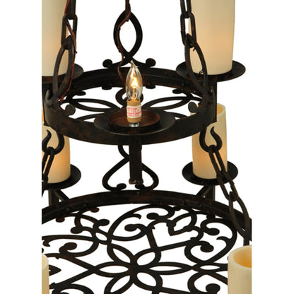 Meyda Tiffany Newcastle 9 Light 33" Wide Pillar Candle Style Chandelier
