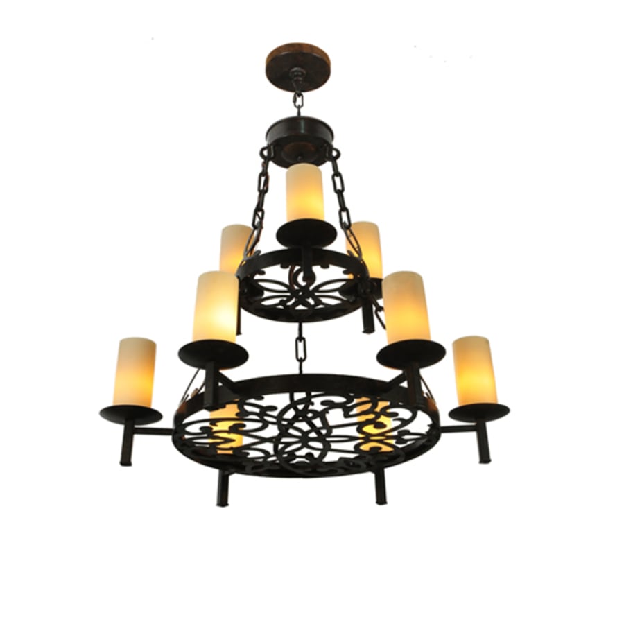 Meyda Tiffany Newcastle 9 Light 33" Wide Pillar Candle Style Chandelier