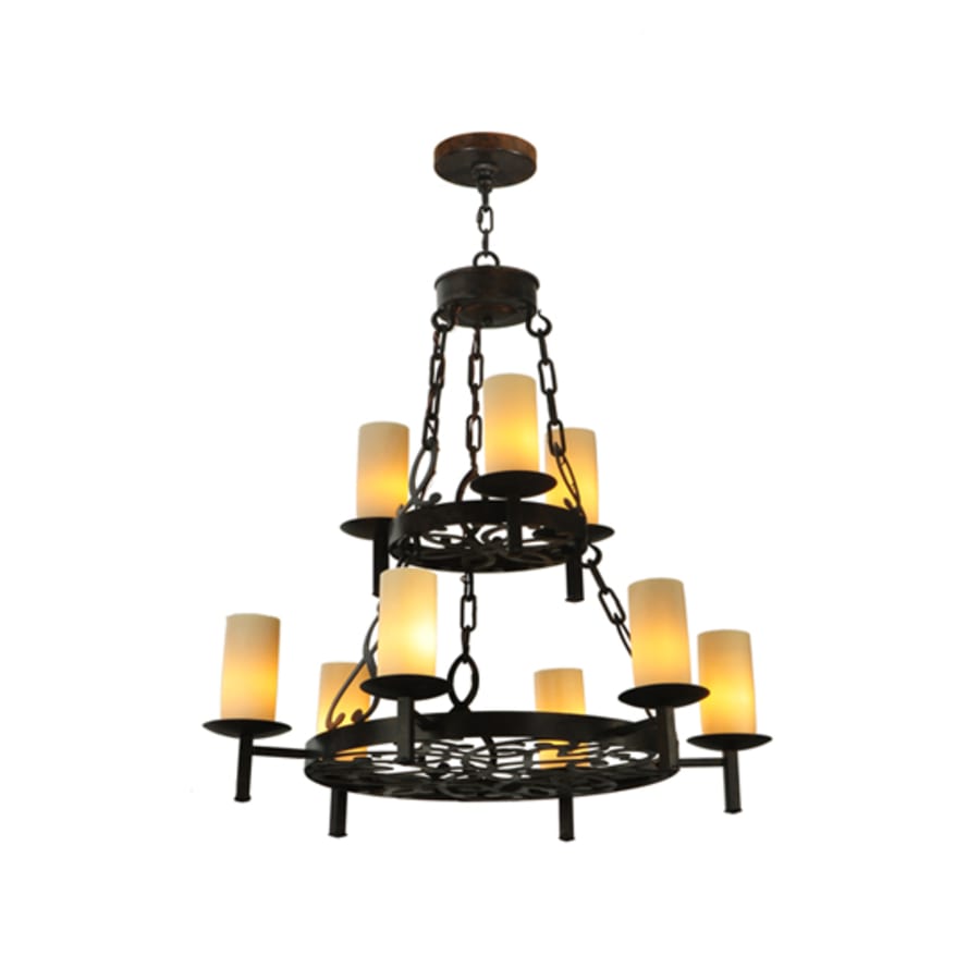 Meyda Tiffany Newcastle 9 Light 33" Wide Pillar Candle Style Chandelier