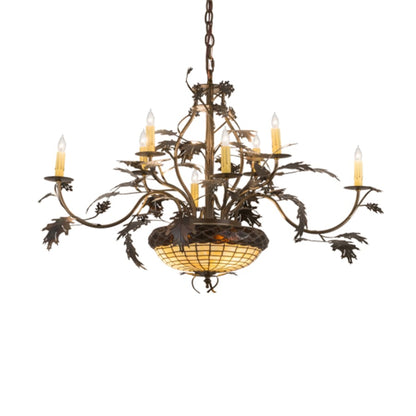 Meyda Tiffany Greenbriar Oak 11 Light 42" Wide Taper Candle Style Chandelier