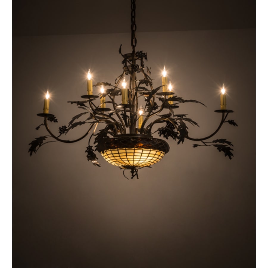 Meyda Tiffany Greenbriar Oak 11 Light 42" Wide Taper Candle Style Chandelier