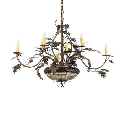 Meyda Tiffany Greenbriar Oak 11 Light 42" Wide Taper Candle Style Chandelier