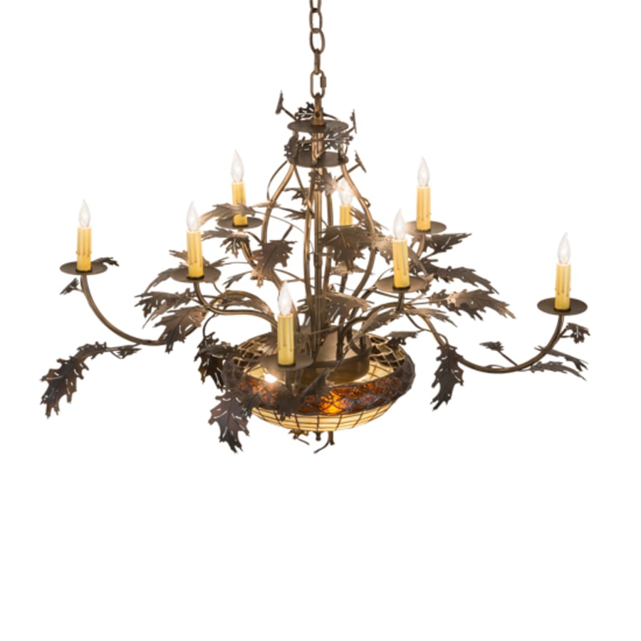 Meyda Tiffany Greenbriar Oak 11 Light 42" Wide Taper Candle Style Chandelier
