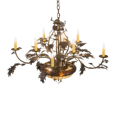 Meyda Tiffany Greenbriar Oak 11 Light 42" Wide Taper Candle Style Chandelier