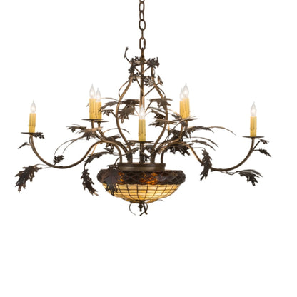 Meyda Tiffany Greenbriar Oak 11 Light 42" Wide Taper Candle Style Chandelier