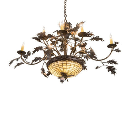 Meyda Tiffany Greenbriar Oak 11 Light 42" Wide Taper Candle Style Chandelier