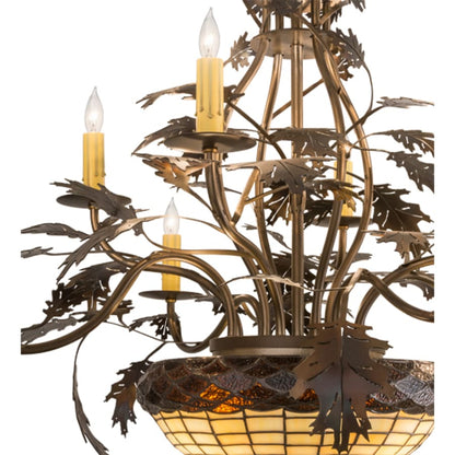 Meyda Tiffany Greenbriar Oak 11 Light 42" Wide Taper Candle Style Chandelier