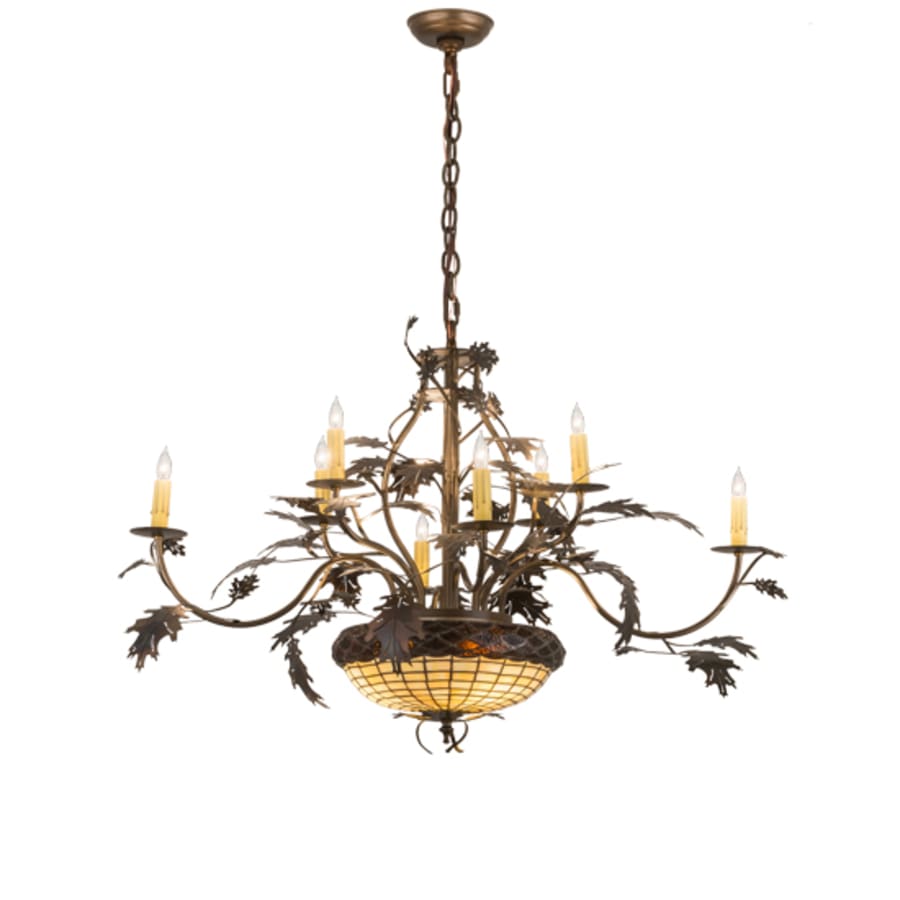 Meyda Tiffany Greenbriar Oak 11 Light 42" Wide Taper Candle Style Chandelier