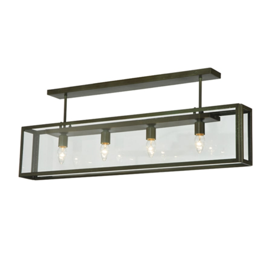 Meyda Tiffany Affinity 4 Light 47" Wide Semi-Flush Ceiling Fixture - Weathered Brass Finish