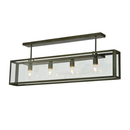 Meyda Tiffany Affinity 4 Light 47" Wide Semi-Flush Ceiling Fixture - Weathered Brass Finish