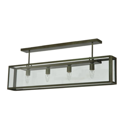 Meyda Tiffany Affinity 4 Light 47" Wide Semi-Flush Ceiling Fixture - Weathered Brass Finish