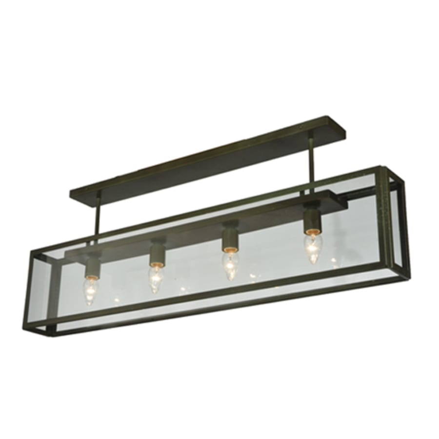 Meyda Tiffany Affinity 4 Light 47" Wide Semi-Flush Ceiling Fixture - Weathered Brass Finish