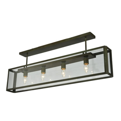 Meyda Tiffany Affinity 4 Light 47" Wide Semi-Flush Ceiling Fixture - Weathered Brass Finish