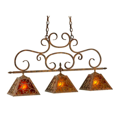 Meyda Tiffany Bandolei 3 Light 42" Wide Linear Pendant