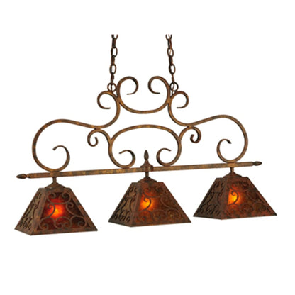 Meyda Tiffany Bandolei 3 Light 42" Wide Linear Pendant
