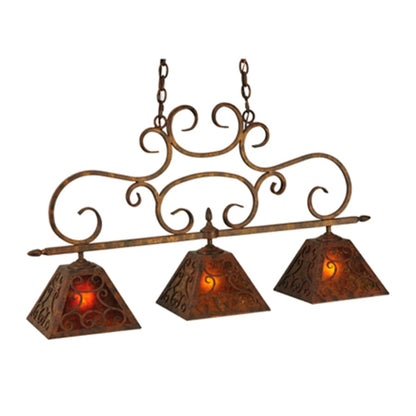 Meyda Tiffany Bandolei 3 Light 42" Wide Linear Pendant