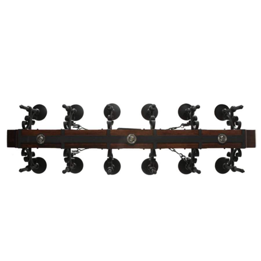 Meyda Tiffany Tudor 15 Light 60" Wide Pillar Candle Style Chandelier with Green Jadestone Shades- Wrought Iron Finish