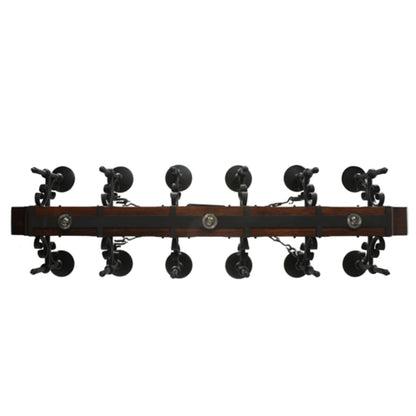 Meyda Tiffany Tudor 15 Light 60" Wide Pillar Candle Style Chandelier with Green Jadestone Shades- Wrought Iron Finish