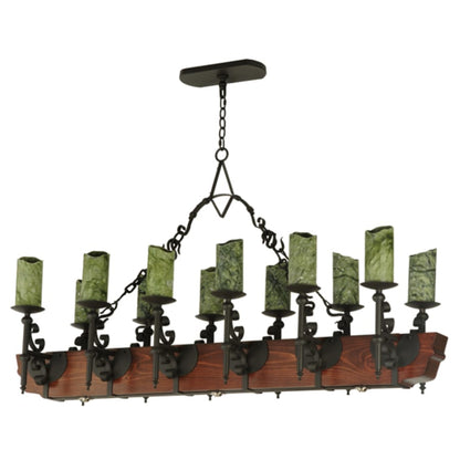 Meyda Tiffany Tudor 15 Light 60" Wide Wrought Iron Candle Style Chandelier