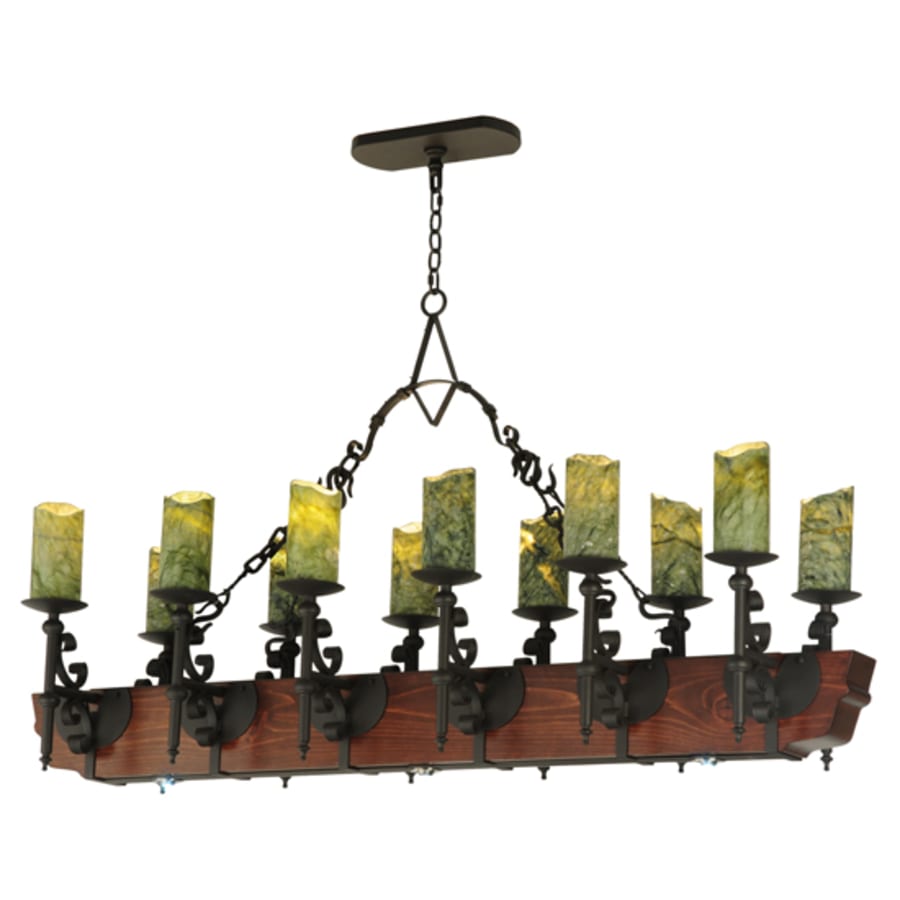 Meyda Tiffany Tudor 15 Light 60" Wide Wrought Iron Candle Style Chandelier