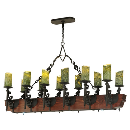 Meyda Tiffany Tudor 15 Light 60" Wide Wrought Iron Candle Style Chandelier