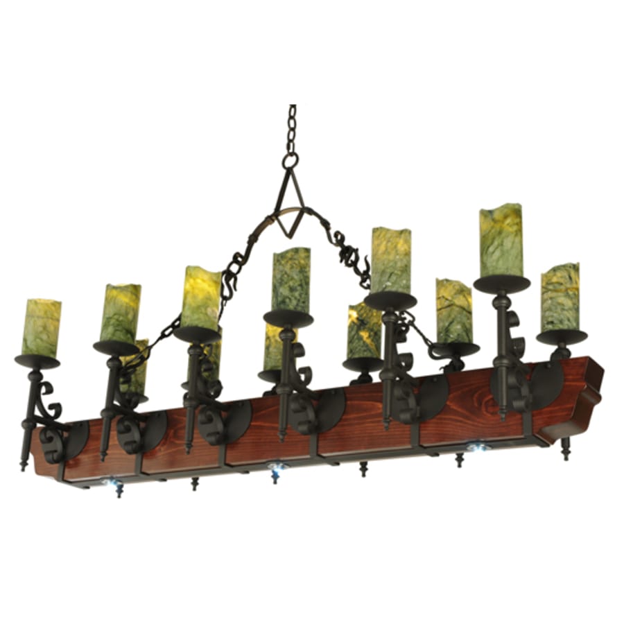 Meyda Tiffany Tudor 15 Light 60" Wide Wrought Iron Candle Style Chandelier
