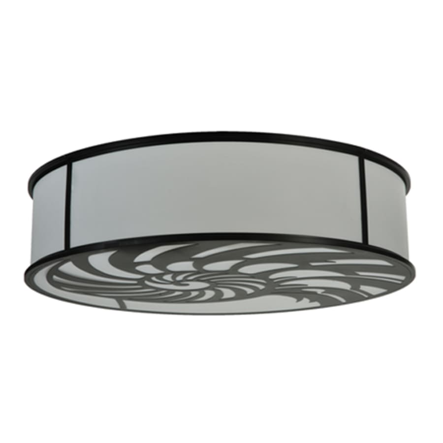 Meyda Tiffany Nautilus 10 Light 60" Wide Flush Mount Drum Ceiling Fixture - Antique Iron Gate Finish