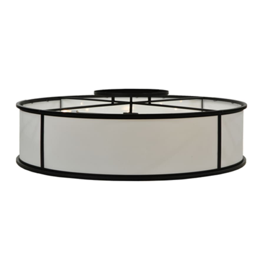 Meyda Tiffany Nautilus 10 Light 60" Wide Flush Mount Drum Ceiling Fixture - Antique Iron Gate Finish