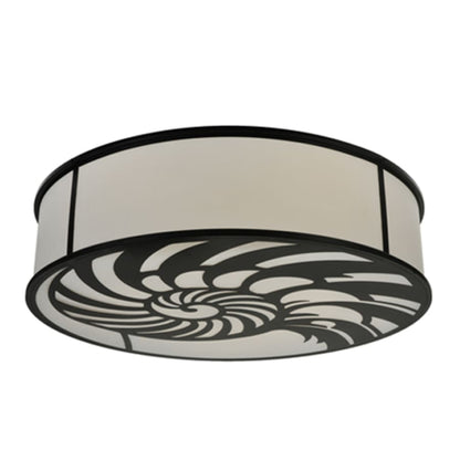 Meyda Tiffany Nautilus 10 Light 60" Wide Flush Mount Drum Ceiling Fixture - Antique Iron Gate Finish