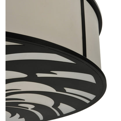 Meyda Tiffany Nautilus 10 Light 60" Wide Flush Mount Drum Ceiling Fixture - Antique Iron Gate Finish