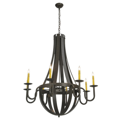 Meyda Tiffany Barrel Stave Metallo 8 Light 42" Wide Taper Candle Style Chandelier