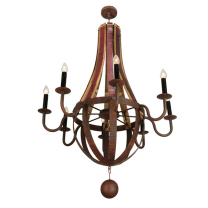 Meyda Tiffany Barrel Stave Metallo 8 Light 44" Wide Taper Candle Style Chandelier