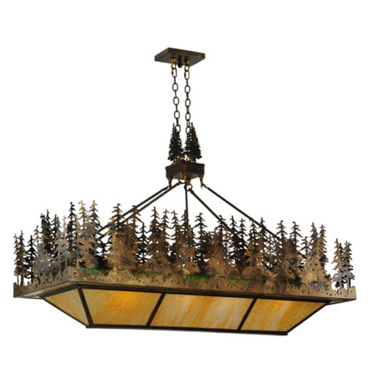 Meyda Tiffany Pine Lake 8 Light 60" Wide Linear Pendant