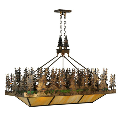 Meyda Tiffany Pine Lake 8 Light 60" Wide Linear Pendant