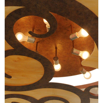 Meyda Tiffany Dean 12 Light 60" Wide Flush Mount Drum Ceiling Fixture