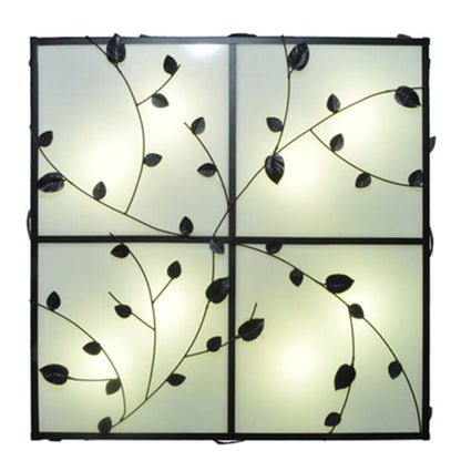 Meyda Tiffany Ivy 8 Light 51" Wide Flush Mount Square Ceiling Fixture - Textured Black Finish - GU24 Bulb Base