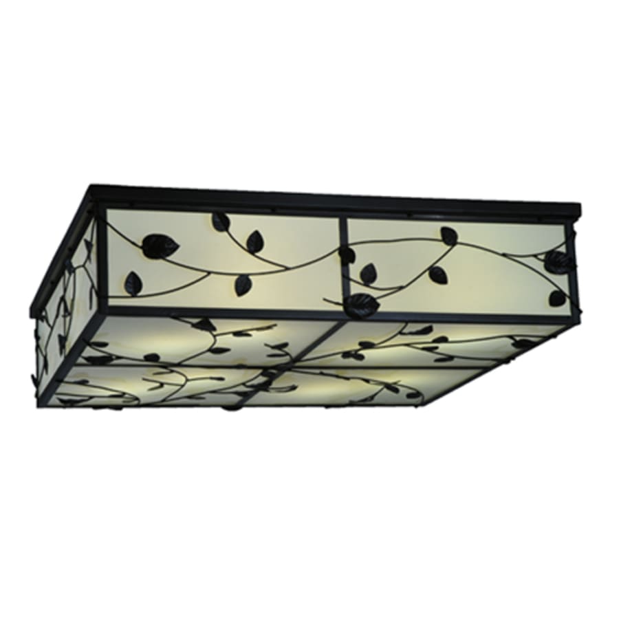 Meyda Tiffany Ivy 8 Light 51" Wide Flush Mount Square Ceiling Fixture - Textured Black Finish - GU24 Bulb Base