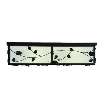 Meyda Tiffany Ivy 8 Light 51" Wide Flush Mount Square Ceiling Fixture - Textured Black Finish - GU24 Bulb Base