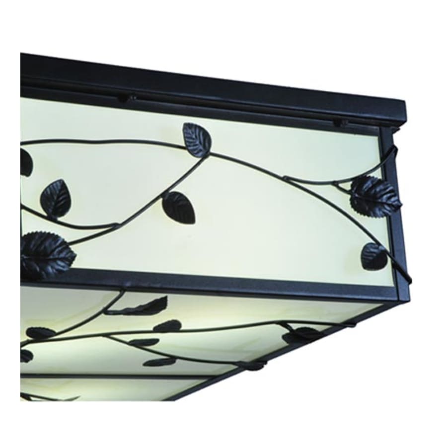 Meyda Tiffany Ivy 8 Light 51" Wide Flush Mount Square Ceiling Fixture - Textured Black Finish - GU24 Bulb Base