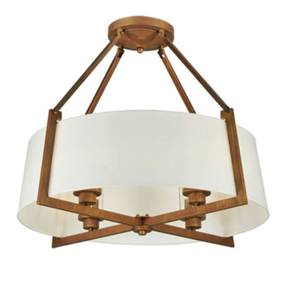 Meyda Tiffany Cilindro Lucy 4 Light 31" Wide Semi-Flush Ceiling Fixture - Cortez Gold Finish