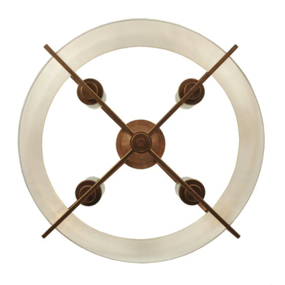 Meyda Tiffany Cilindro Lucy 4 Light 31" Wide Semi-Flush Ceiling Fixture - Cortez Gold Finish