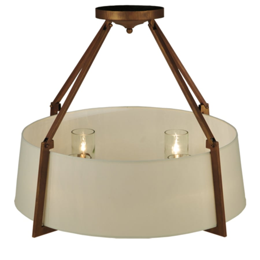 Meyda Tiffany Cilindro Lucy 4 Light 31" Wide Semi-Flush Ceiling Fixture - Cortez Gold Finish