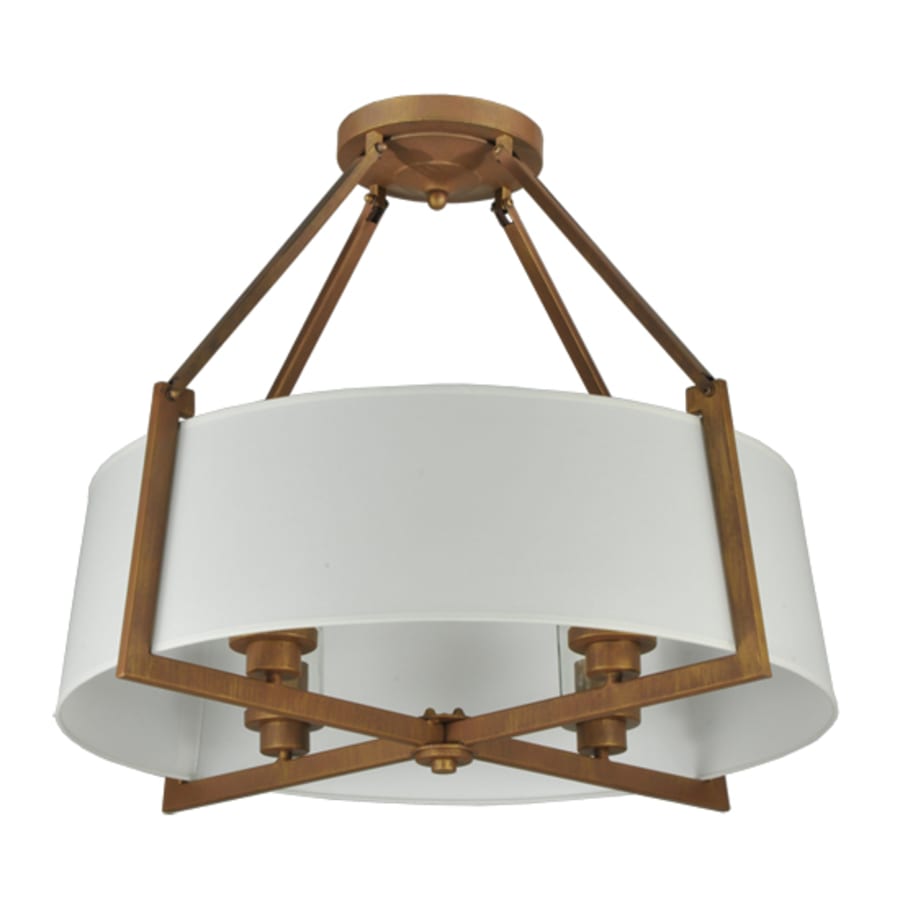 Meyda Tiffany Cilindro Lucy 4 Light 31" Wide Semi-Flush Ceiling Fixture - Cortez Gold Finish