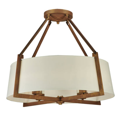 Meyda Tiffany Cilindro Lucy 4 Light 31" Wide Semi-Flush Ceiling Fixture - Cortez Gold Finish