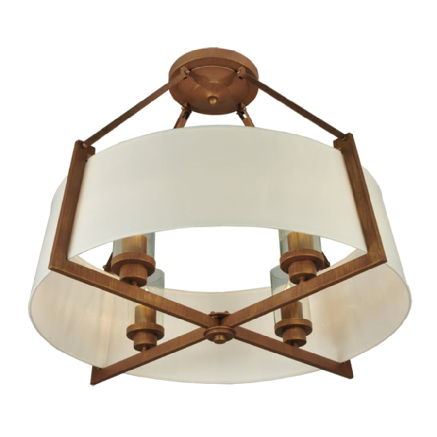 Meyda Tiffany Cilindro Lucy 4 Light 31" Wide Semi-Flush Ceiling Fixture - Cortez Gold Finish