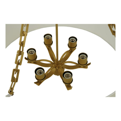 Meyda Tiffany Cilindro Eggshell 6 Light 28" Wide Suspension Pendant