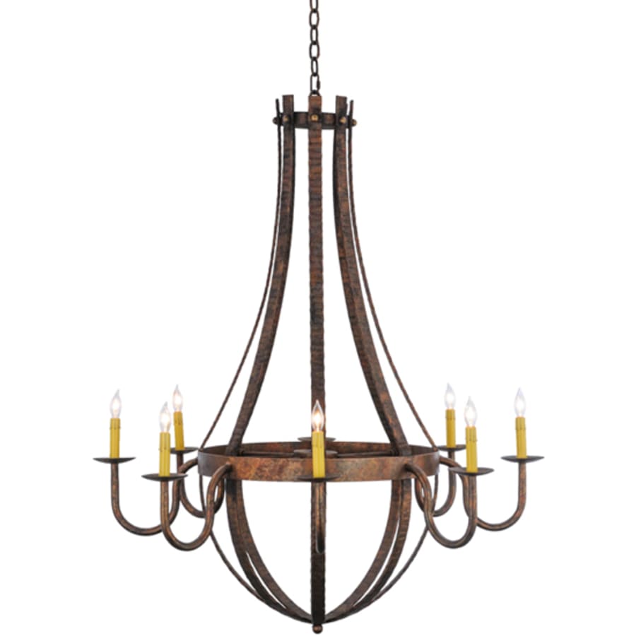 Meyda Tiffany Barrel Stave Madera 8 Light 42" Wide Taper Candle Style Chandelier - Rococo Finish